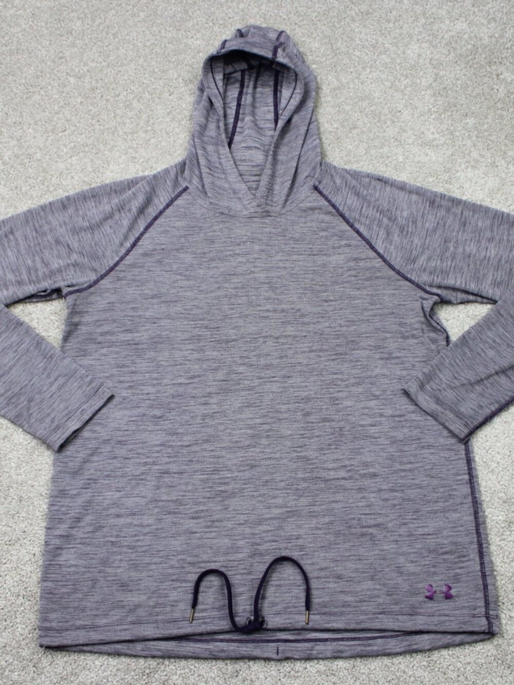 Under‎ Armour Hoodie Womens Large Purple UA Drawstring Hooded Shirt Athletic
